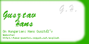 gusztav hans business card